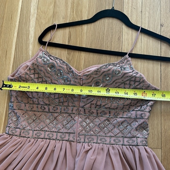 BHLDN ANTHROPOLOGY Bristol Mauve Beaded Bodice Midi Dress size 14 - Picture 12 of 13